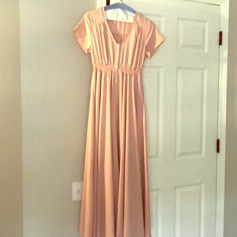 Blush maxi dress